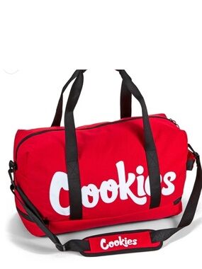 Cookies Smell Proof Red Canvas Duffel Bag NWT